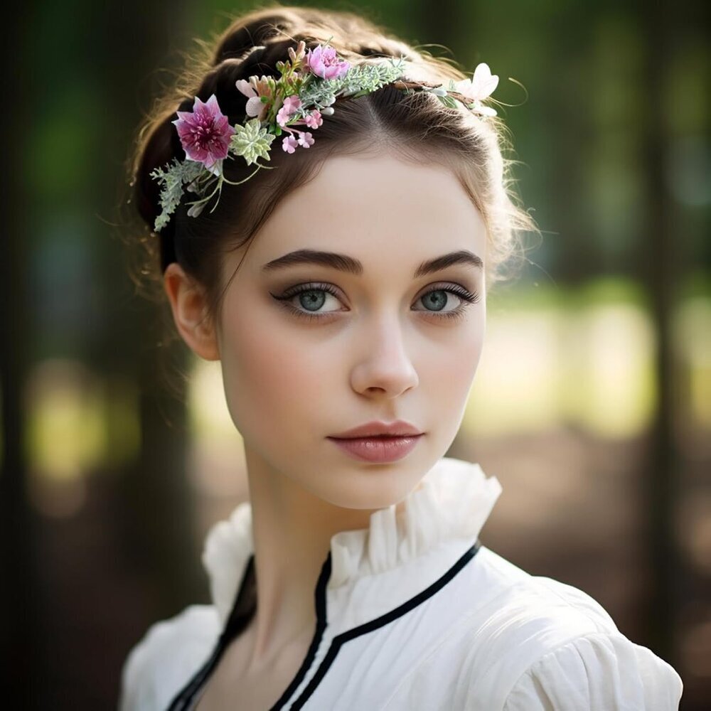 Wedding Flower Crown Women Floral Headband Hair Wreath Halo for Party Prom - Picture 4 of 5